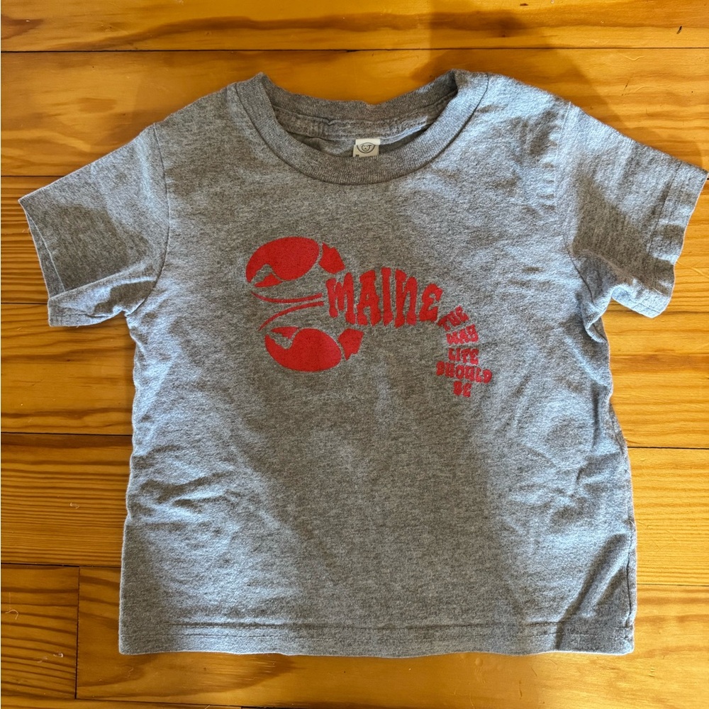Maine "The Way Life Should Be" Red & Heather Gray Toddler Lobster Tee